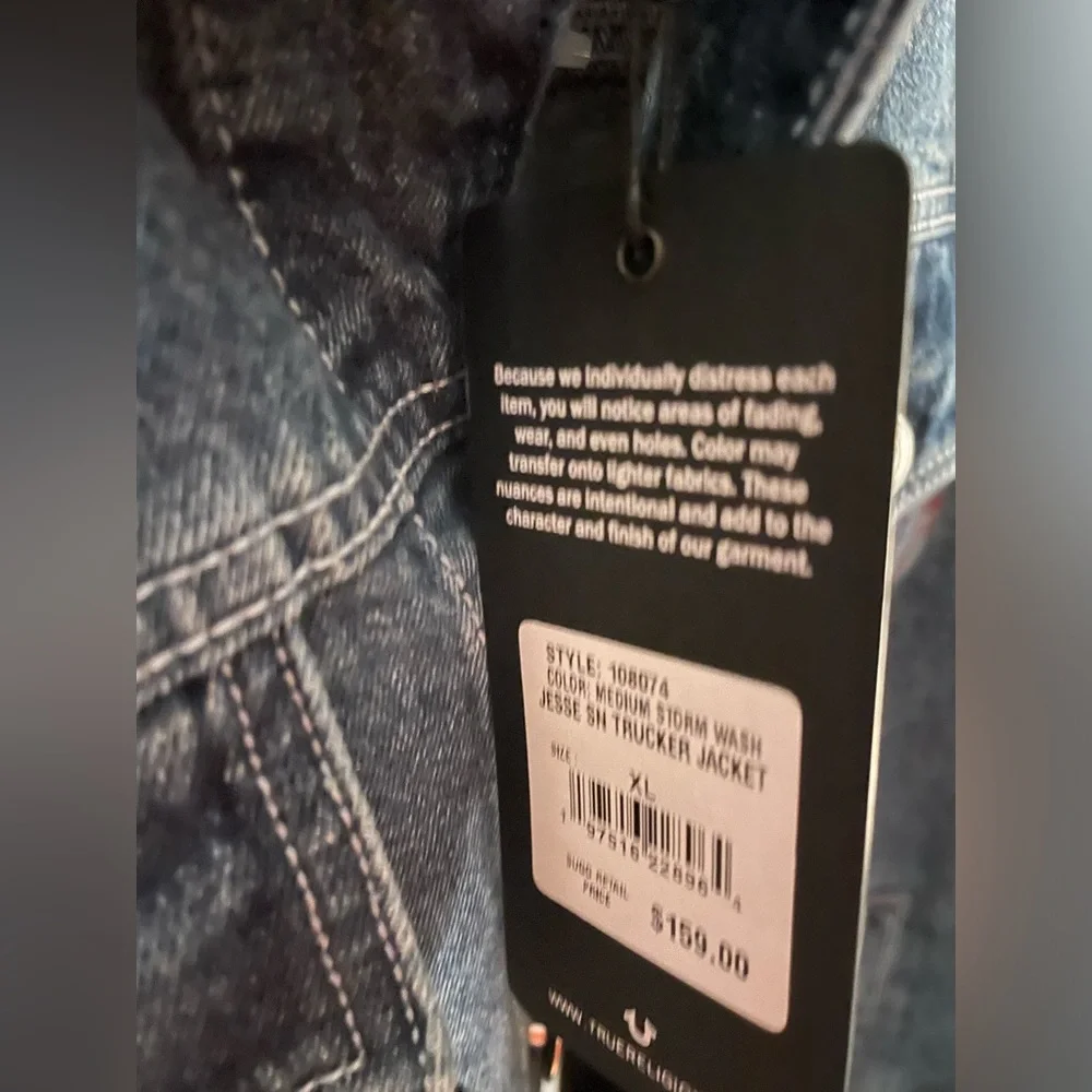 True Religion Denim Trucker Jacket. New with Tags. Men’s XL